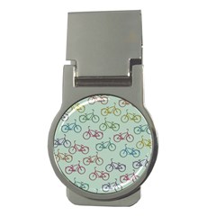 Bicycle Bikes Pattern Ride Wheel Cycle Icon Money Clips (round) 