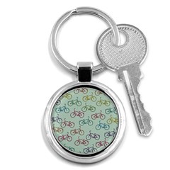 Bicycle Bikes Pattern Ride Wheel Cycle Icon Key Chain (round)