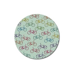 Bicycle Bikes Pattern Ride Wheel Cycle Icon Magnet 3  (round)