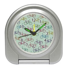 Bicycle Bikes Pattern Ride Wheel Cycle Icon Travel Alarm Clock