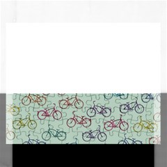 Bicycle Bikes Pattern Ride Wheel Cycle Icon Rectangular Jigsaw Puzzl by Jancukart