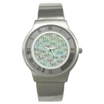 Bicycle Bikes Pattern Ride Wheel Cycle Icon Stainless Steel Watch Front