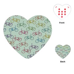 Bicycle Bikes Pattern Ride Wheel Cycle Icon Playing Cards Single Design (heart) by Jancukart