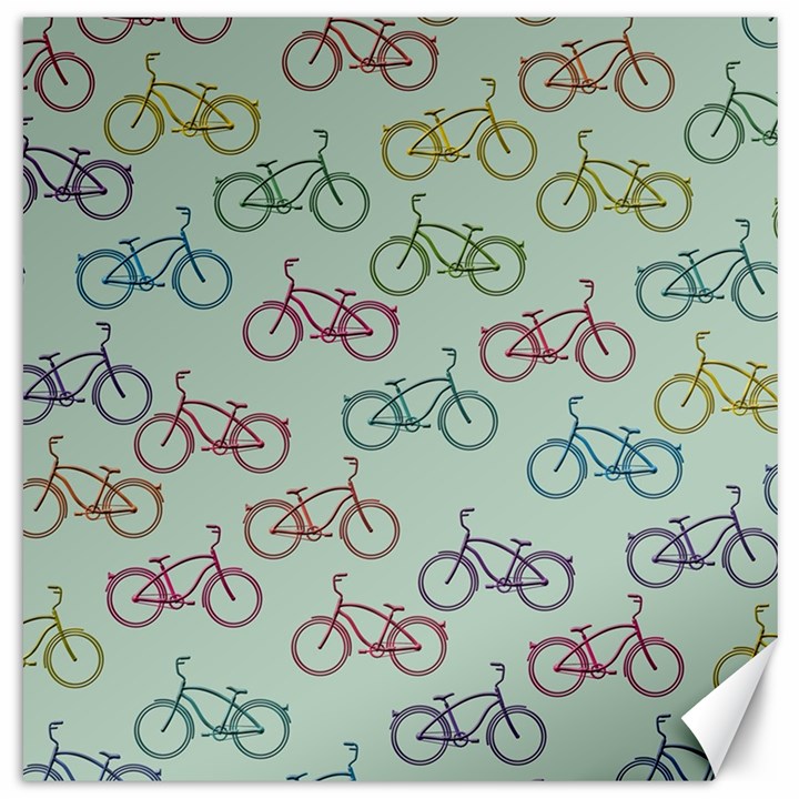 Bicycle Bikes Pattern Ride Wheel Cycle Icon Canvas 16  x 16 