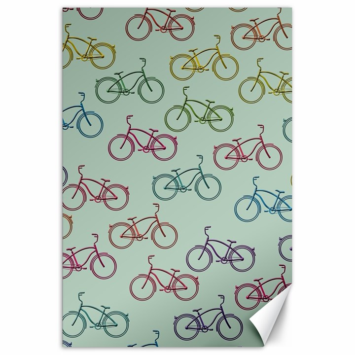 Bicycle Bikes Pattern Ride Wheel Cycle Icon Canvas 20  x 30 