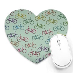 Bicycle Bikes Pattern Ride Wheel Cycle Icon Heart Mousepad