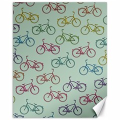 Bicycle Bikes Pattern Ride Wheel Cycle Icon Canvas 11  X 14  by Jancukart