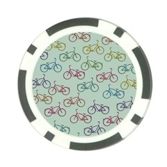 Bicycle Bikes Pattern Ride Wheel Cycle Icon Poker Chip Card Guard by Jancukart