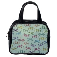 Bicycle Bikes Pattern Ride Wheel Cycle Icon Classic Handbag (one Side)