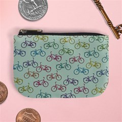 Bicycle Bikes Pattern Ride Wheel Cycle Icon Mini Coin Purse by Jancukart