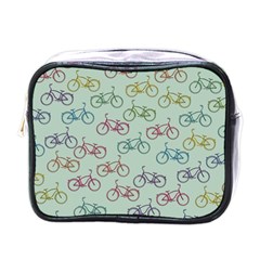 Bicycle Bikes Pattern Ride Wheel Cycle Icon Mini Toiletries Bag (one Side)