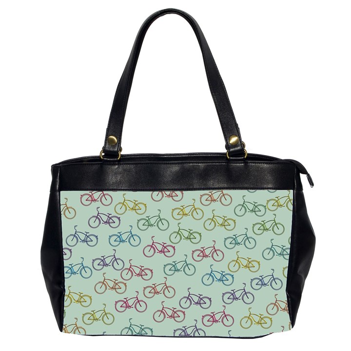 Bicycle Bikes Pattern Ride Wheel Cycle Icon Oversize Office Handbag (2 Sides)