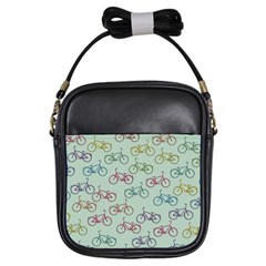 Bicycle Bikes Pattern Ride Wheel Cycle Icon Girls Sling Bag by Jancukart