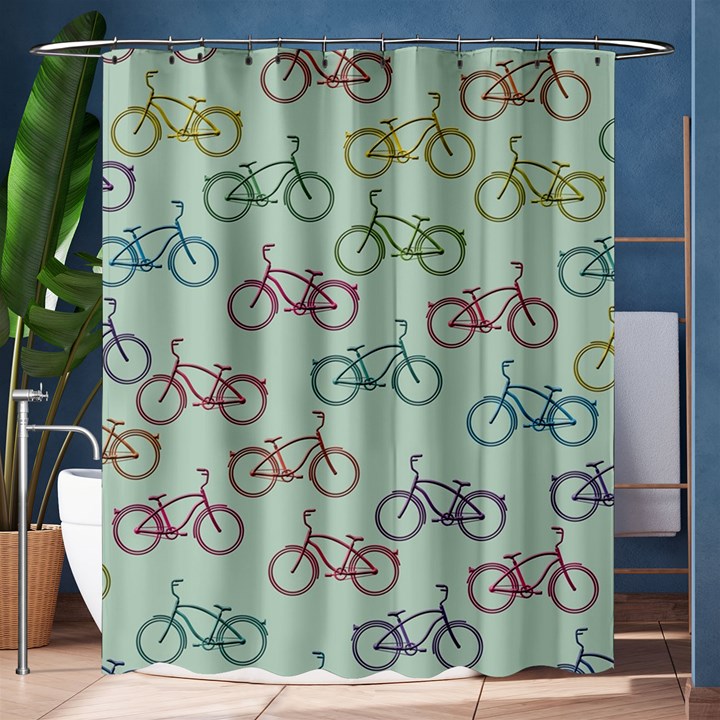 Bicycle Bikes Pattern Ride Wheel Cycle Icon Shower Curtain 60  x 72  (Medium) 