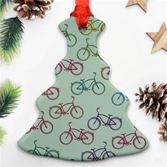 Bicycle Bikes Pattern Ride Wheel Cycle Icon Christmas Tree Ornament (two Sides)