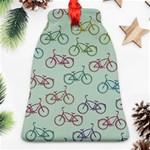 Bicycle Bikes Pattern Ride Wheel Cycle Icon Bell Ornament (Two Sides) Front