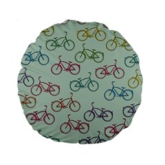 Bicycle Bikes Pattern Ride Wheel Cycle Icon Standard 15  Premium Round Cushions by Jancukart