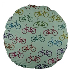 Bicycle Bikes Pattern Ride Wheel Cycle Icon Large 18  Premium Round Cushions