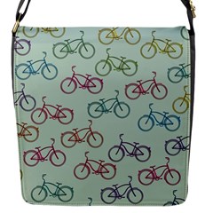 Bicycle Bikes Pattern Ride Wheel Cycle Icon Flap Closure Messenger Bag (s) by Jancukart