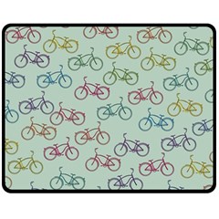 Bicycle Bikes Pattern Ride Wheel Cycle Icon Two Sides Fleece Blanket (medium) by Jancukart