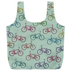 Bicycle Bikes Pattern Ride Wheel Cycle Icon Full Print Recycle Bag (xl) by Jancukart