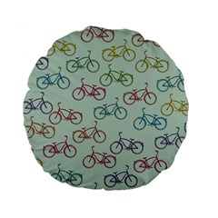 Bicycle Bikes Pattern Ride Wheel Cycle Icon Standard 15  Premium Flano Round Cushions by Jancukart