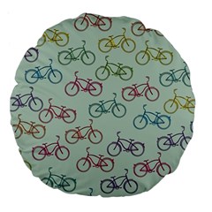 Bicycle Bikes Pattern Ride Wheel Cycle Icon Large 18  Premium Flano Round Cushions by Jancukart