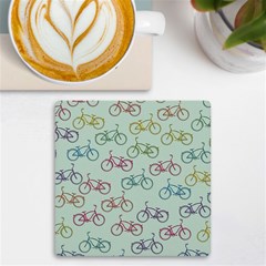 Bicycle Bikes Pattern Ride Wheel Cycle Icon Uv Print Square Tile Coaster  by Jancukart