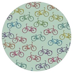 Bicycle Bikes Pattern Ride Wheel Cycle Icon Round Trivet by Jancukart