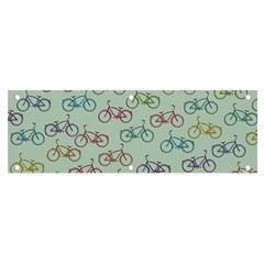 Bicycle Bikes Pattern Ride Wheel Cycle Icon Banner And Sign 6  X 2  by Jancukart