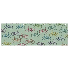 Bicycle Bikes Pattern Ride Wheel Cycle Icon Banner And Sign 9  X 3  by Jancukart