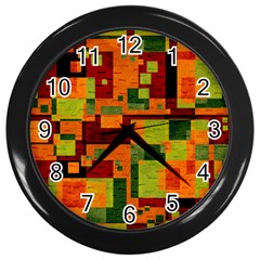 Background Graphic Beautiful Wallpaper Wall Clock (black)