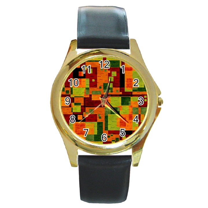 Background Graphic Beautiful Wallpaper Round Gold Metal Watch