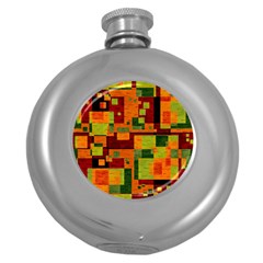 Background Graphic Beautiful Wallpaper Round Hip Flask (5 Oz)