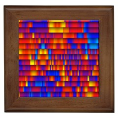 Geometric Pattern Colorful Fluorescent Background Framed Tile