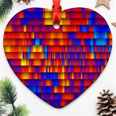 Geometric Pattern Colorful Fluorescent Background Ornament (heart)