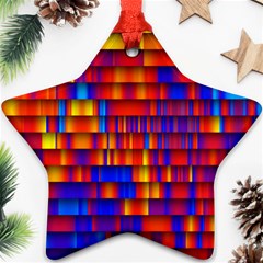 Geometric Pattern Colorful Fluorescent Background Ornament (star)