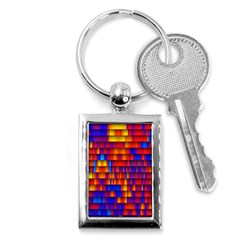 Geometric Pattern Colorful Fluorescent Background Key Chain (rectangle) by Jancukart