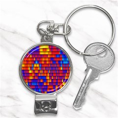 Geometric Pattern Colorful Fluorescent Background Nail Clippers Key Chain by Jancukart