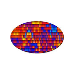 Geometric Pattern Colorful Fluorescent Background Sticker Oval (100 Pack) by Jancukart