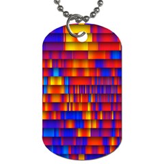 Geometric Pattern Colorful Fluorescent Background Dog Tag (two Sides) by Jancukart