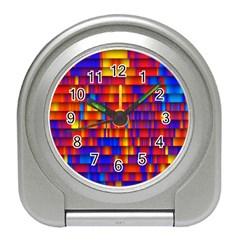 Geometric Pattern Colorful Fluorescent Background Travel Alarm Clock