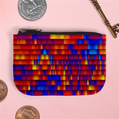 Geometric Pattern Colorful Fluorescent Background Mini Coin Purse