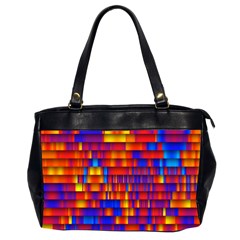 Geometric Pattern Colorful Fluorescent Background Oversize Office Handbag (2 Sides)