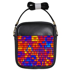 Geometric Pattern Colorful Fluorescent Background Girls Sling Bag