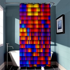 Geometric Pattern Colorful Fluorescent Background Shower Curtain 36  X 72  (stall) 