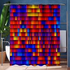 Geometric Pattern Colorful Fluorescent Background Shower Curtain 60  X 72  (medium) 