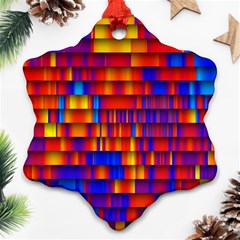 Geometric Pattern Colorful Fluorescent Background Ornament (snowflake)