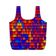 Geometric Pattern Colorful Fluorescent Background Full Print Recycle Bag (m)