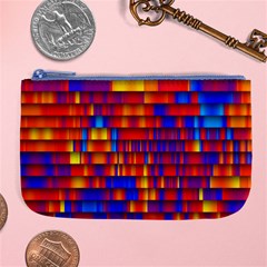 Geometric Pattern Colorful Fluorescent Background Large Coin Purse